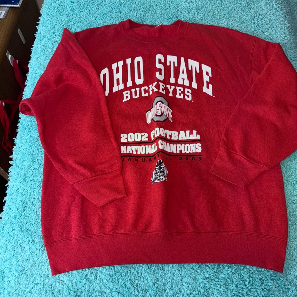Vintage Ohio State Buckeyes Sweatshirt 2002 National Champions NCAA Mens